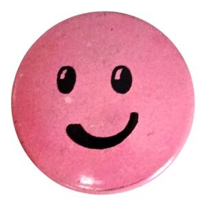 Vintage Smiley Face Hippie Pinback Button Pin
